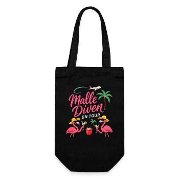 Malle Divas On Tour Women's Flamingo Mallorca Party - Gift Bag for Bottles - black - Front