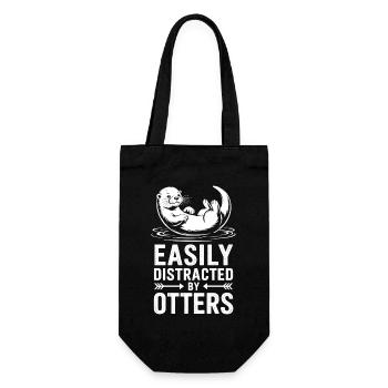 Otter Sprüche Wassermarder Lustiges Otter Geschenk - Geschenkbeutel für Flaschen - Schwarz - Vorne