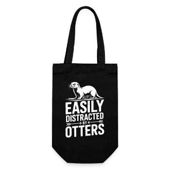 Otter Sprüche Wassermarder Lustiges Otter Geschenk - Geschenkbeutel für Flaschen - Schwarz - Vorne