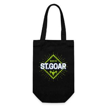 St. Goar am Rhein Retro Weintrauben Vintage Design - Geschenkbeutel für Flaschen - Schwarz - Vorne