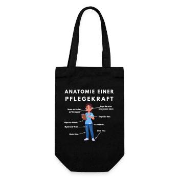 Anatomie Pflegekraft Humor Pflege Design - Geschenkbeutel für Flaschen - Schwarz - Vorne