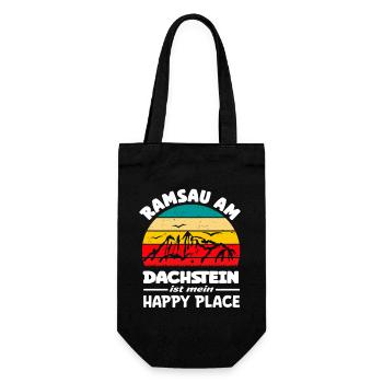 Ramsau am Dachstein ist mein Happy Plece - Geschenkbeutel für Flaschen - Schwarz - Vorne
