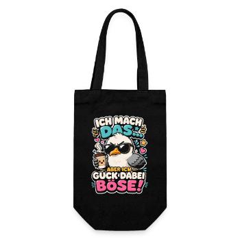 Ich mach das aber ich guck dabei böse Möwe Kaffee  - Geschenkbeutel für Flaschen - Schwarz - Vorne