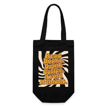 Introvert Bookworm Coffee Books - Gift Bag for Bottles - black - Front