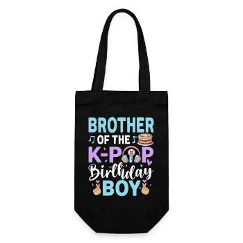 Brother of The K-Pop Birthday Boy - Gift Bag for Bottles - black - Front