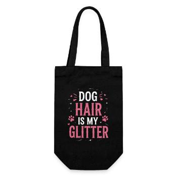 Les poils de chien sont ma maman drôle de chien pailleté - Sac à bouteille - noir - Devant