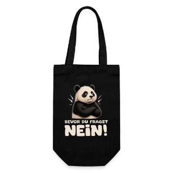 Panda Nein Bevor Du Fragst - Geschenkbeutel für Flaschen - Schwarz - Vorne