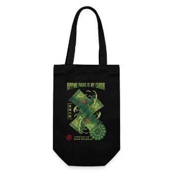 Ripping Packs Is My Cardio Trading Card Booster - Gift Bag for Bottles - black - Front