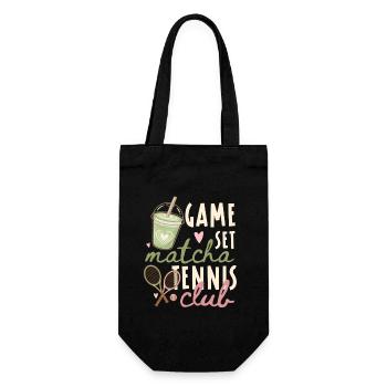 Club de tennis matcha rétro - Sac à bouteille - noir - Devant