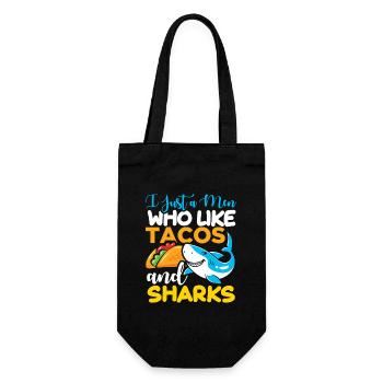 Taco Hai Haifisch Männer Herren Jungs - Geschenkbeutel für Flaschen - Schwarz - Vorne