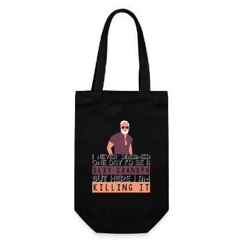 Sexy Grandpa Funny Grandpa Saying Grandpa - Gift Bag for Bottles - black - Front