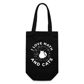 Ich liebe Mathe und Katzen - Geschenkbeutel für Flaschen - Schwarz - Vorne