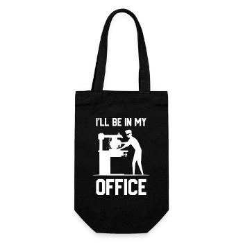 Ich bin in meinem Büro - Geschenkbeutel für Flaschen - Schwarz - Vorne