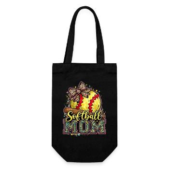 Softball Mom: Trendy Mom Softball Gift - Gift Bag for Bottles - black - Front