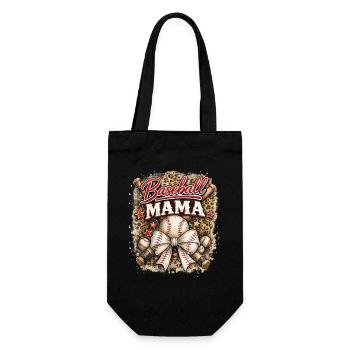 Baseball Mom Bow Leopard Mother's Day Sports - Gift Bag for Bottles - black - Front