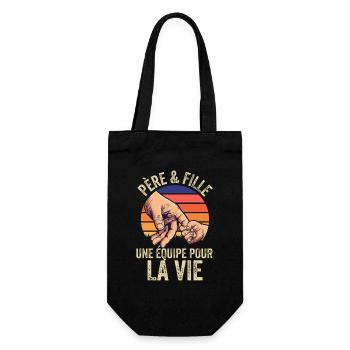 Père et Fille Équipe Pour La Vie Rétro - Sac à bouteille - noir - Devant