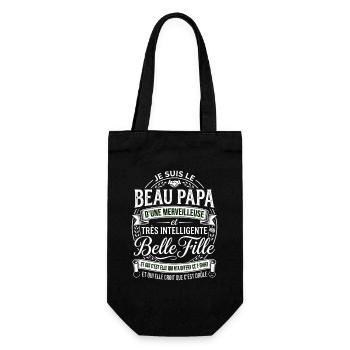 Cadeau Beau Papa Belle Fille Humour - Sac à bouteille - noir - Devant