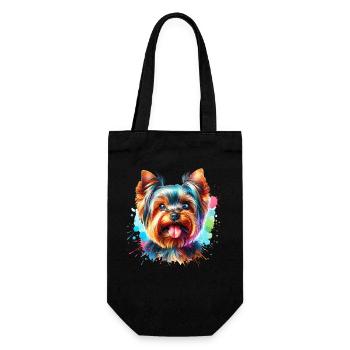 Yorkshire Terrier Motif - Gift Bag for Bottles - black - Front