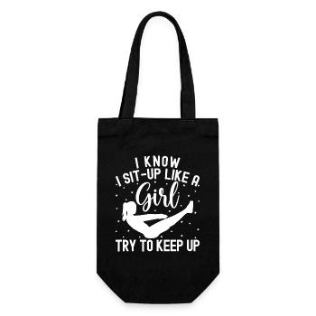 Gym Junkies Sit-Up Like A Girl Keep Up - Gift Bag for Bottles - black - Front