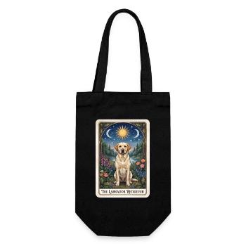 Labrador retriever dans le jardin nocturne éclairé par la lune - Sac à bouteille - noir - Devant