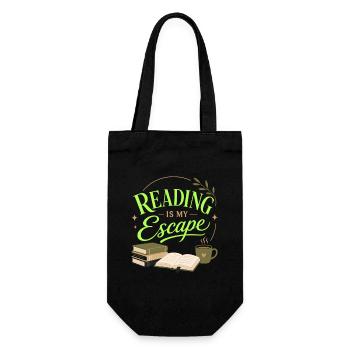 Book Fan Literature Lover Reading Motif - Gift Bag for Bottles - black - Front