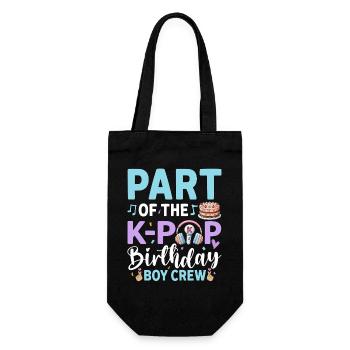 Part Of The K-Pop Birthday Boy Crew - Geschenkbeutel für Flaschen - Schwarz - Vorne