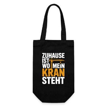 Lustiger Spruch Für Kranführer Und Bauarbeiter - Geschenkbeutel für Flaschen - Schwarz - Vorne