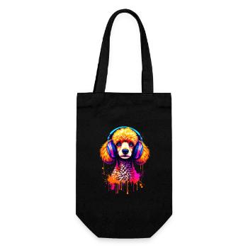 Caniche avec un casque - Sac à bouteille - noir - Devant