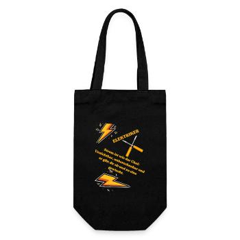 Elektriker T-Shirt Lustiges Geschenk Beruf Humor!! - Geschenkbeutel für Flaschen - Schwarz - Vorne