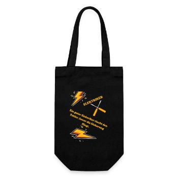 Elektriker T-Shirt Lustiges Geschenk Beruf Humor!! - Geschenkbeutel für Flaschen - Schwarz - Vorne