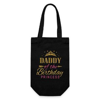 Papa der Geburtstagsprinzesin - Geschenkbeutel für Flaschen - Schwarz - Vorne