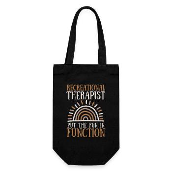 Freizeittherapeut setzt den Spaß in die Funktion - Geschenkbeutel für Flaschen - Schwarz - Vorne