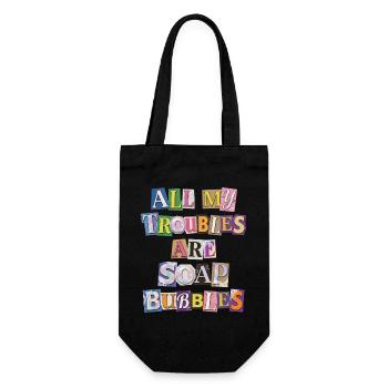 All My Troubles Are Soap Bubbles - Gift Bag for Bottles - black - Front