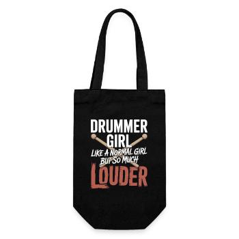 Drummer_Girl_Neu_5 - Geschenkbeutel für Flaschen - Schwarz - Vorne