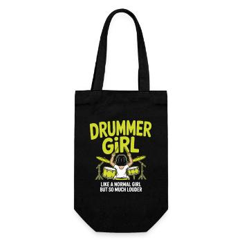 Drummer_Girl_Neu_6 - Geschenkbeutel für Flaschen - Schwarz - Vorne