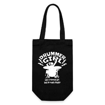 Drummer_Girl_Neu_1 - Geschenkbeutel für Flaschen - Schwarz - Vorne