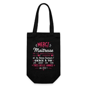 Merci Maîtresse CE2  - Sac à bouteille - noir - Devant