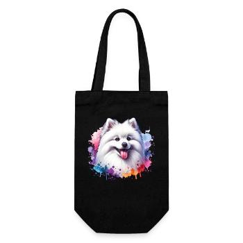 Spitz Zwergspitz Motiv - Geschenkbeutel für Flaschen - Schwarz - Vorne