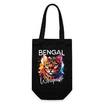 Bengalkatze Flüsterer - Geschenkbeutel für Flaschen - Schwarz - Vorne