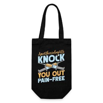 Anesthesiologist Knock Out Pain-Free Anesthesia - Gift Bag for Bottles - black - Front