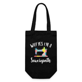 Why Yes I'm a Patchwork Seamstress - Gift Bag for Bottles - black - Front