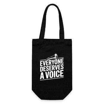 Jeder verdient eine Stimme - Geschenkbeutel für Flaschen - Schwarz - Vorne