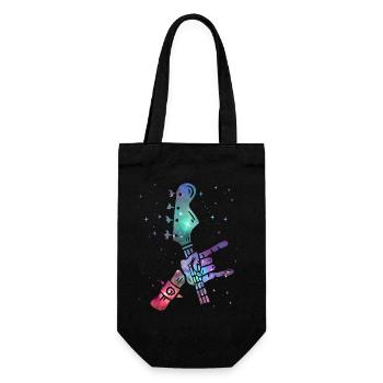 Guitarist Guitar Player Space Kids Guitar - Gift Bag for Bottles - black - Front