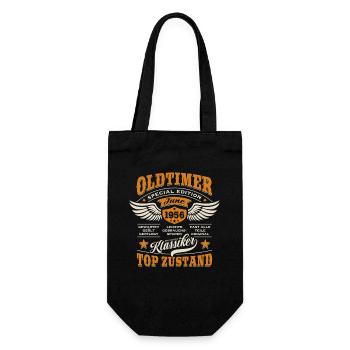 Oldtimer Juni 1956 | Geburtstag Geschenk - Geschenkbeutel für Flaschen - Schwarz - Vorne