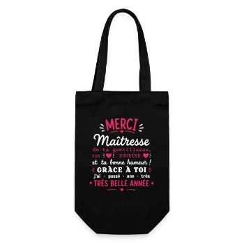 Merci Maîtresse Belle Année - Sac à bouteille - noir - Devant