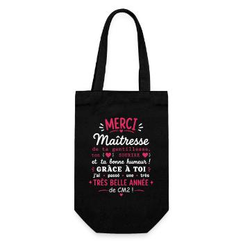 Merci Maîtresse CM2 Année Très Belle - Sac à bouteille - noir - Devant