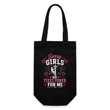 Lineman Wife With Pride Technique - Gift Bag for Bottles - black - Front