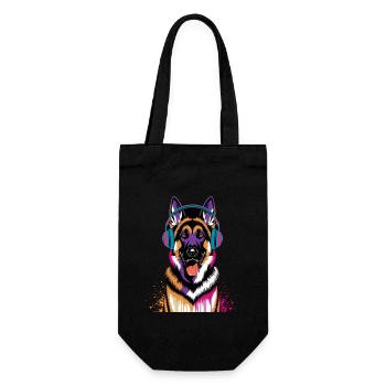 Berger allemand avec casque - Sac à bouteille - noir - Devant
