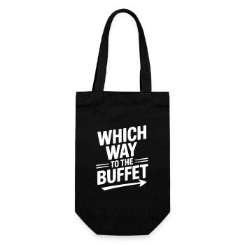 Welcher Weg zum Buffet - Geschenkbeutel für Flaschen - Schwarz - Vorne