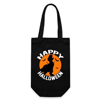 Frohes Halloween Dino Silhouette - Geschenkbeutel für Flaschen - Schwarz - Vorne
